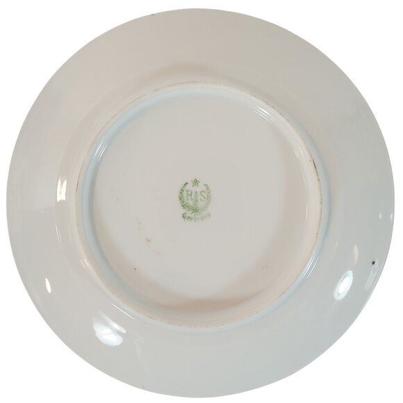 Antique R.S. Germany 6" Hand-Painted Orange Poppy Porcelain Plate Art Nouveau - Picture 2 of 4